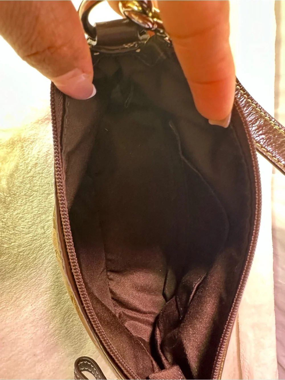Coach Signature Canvas Shoulder Bag in Brown